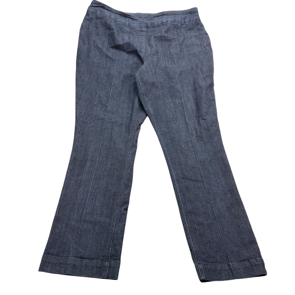 Coldwater Creek Womens Jeans 18W Denim Trouser Blue Stretch Pull On Wide Leg Leg - Picture 2 of 13